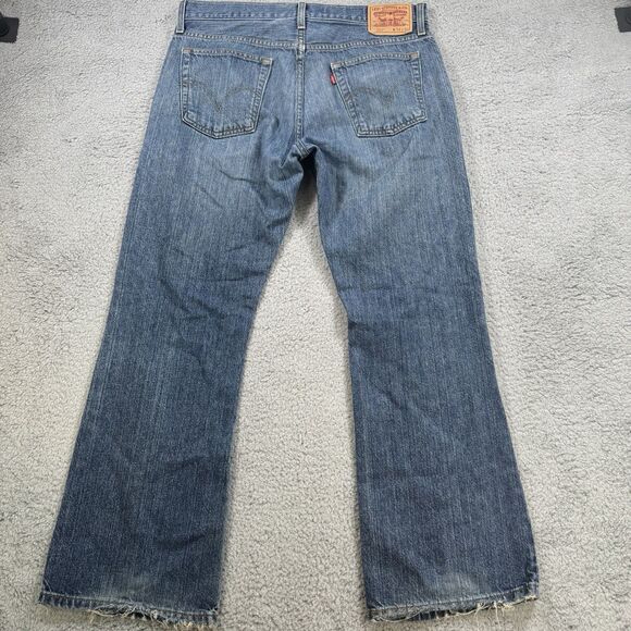 S Levis Jeans Mens 34x29 Blue 527 Slim‎ Bootcut Western Cowboy Denim - Picture 8 of 12